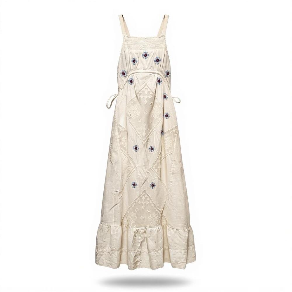 FREE PEOPLE Dewdrop Maxi Cami Dress With Lace Inserts Size XS - Picture 6 of 13